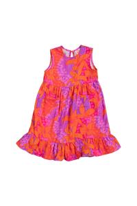 Kaliko Girlʻs Dress in Jadeʻs Orchids