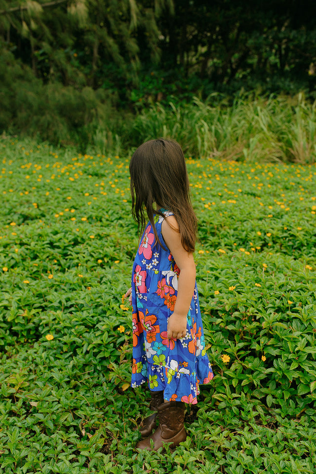 Kaliko Girlʻs Dress in Blue Hawaiʻi