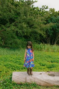 Kaliko Girlʻs Dress in Blue Hawaiʻi
