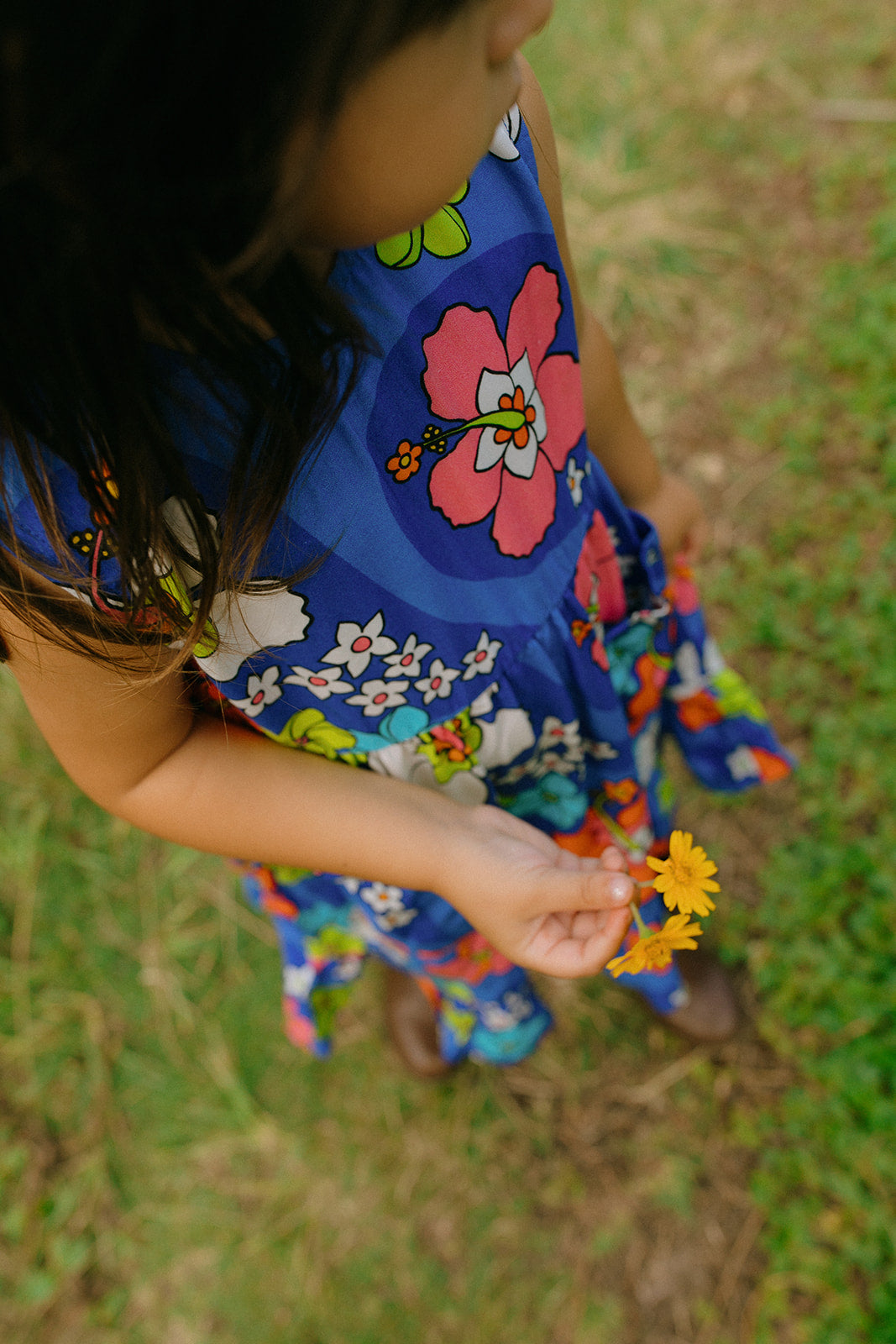 Kaliko Girlʻs Dress in Blue Hawaiʻi