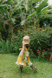 Kaliko Girlʻs Dress in Green Retro Rainbow