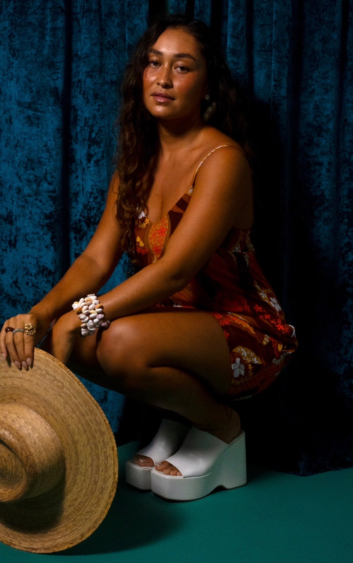 Iolani Romper in Orange Mocha Swirl