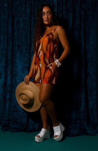 Iolani Romper in Orange Mocha Swirl