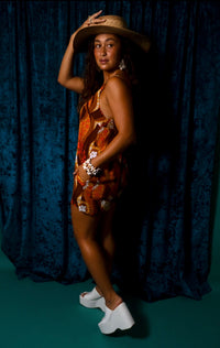 Iolani Romper in Orange Mocha Swirl