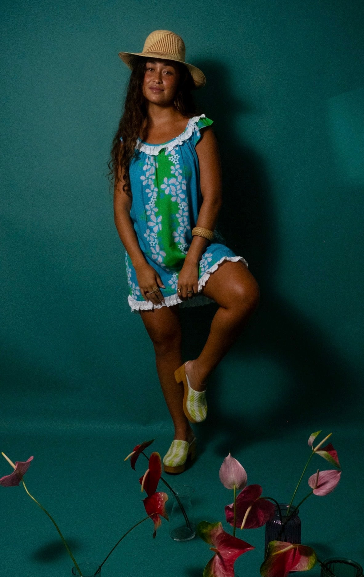 Aurora Dress in Lagoon Bloom