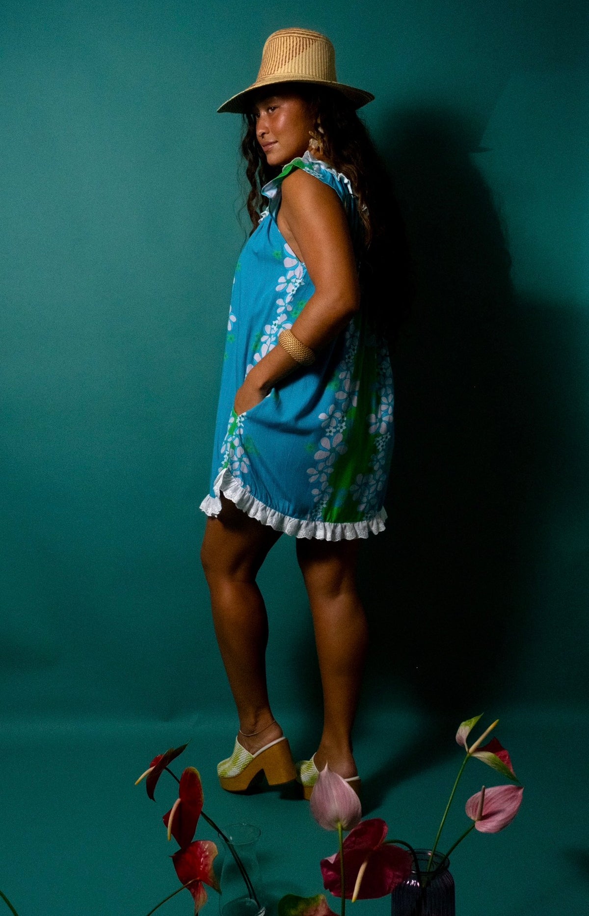 Aurora Dress in Lagoon Bloom