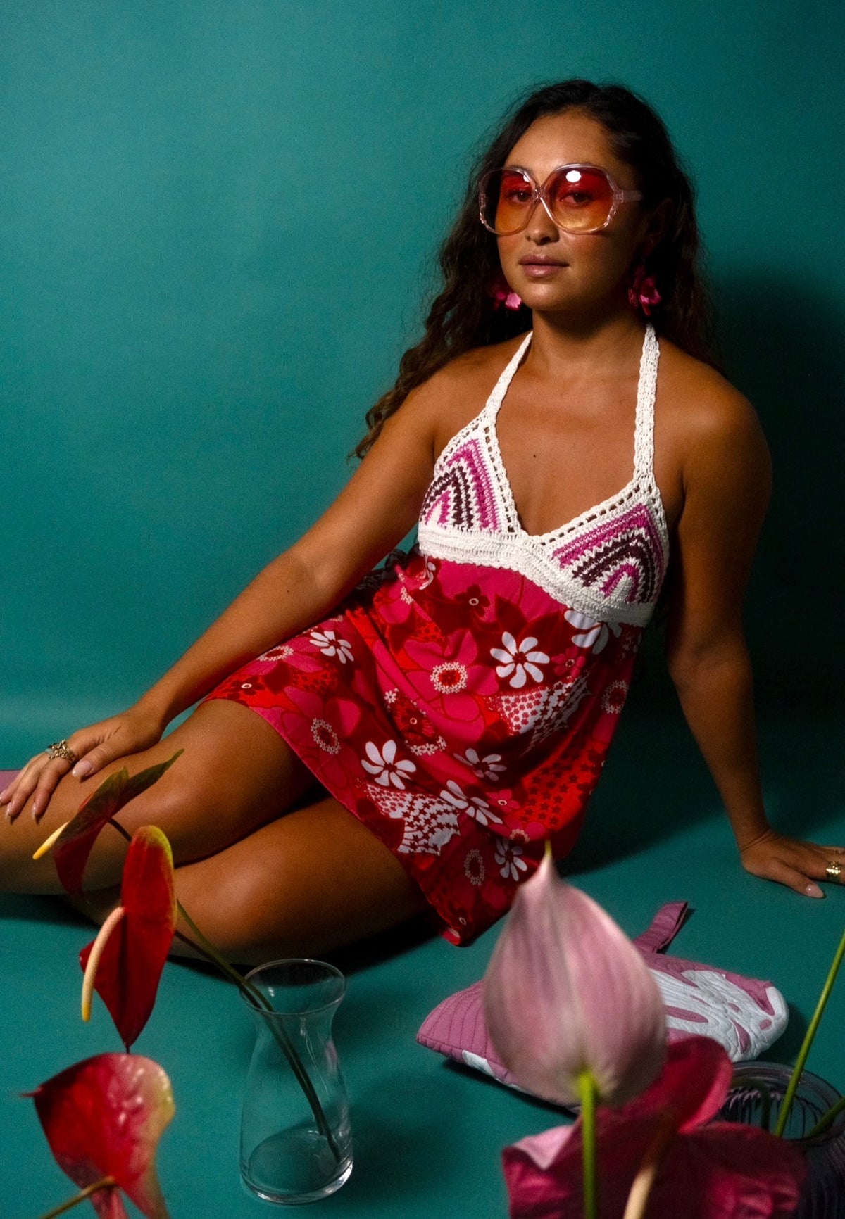 Victoria Dress in Pink Tiare Garden