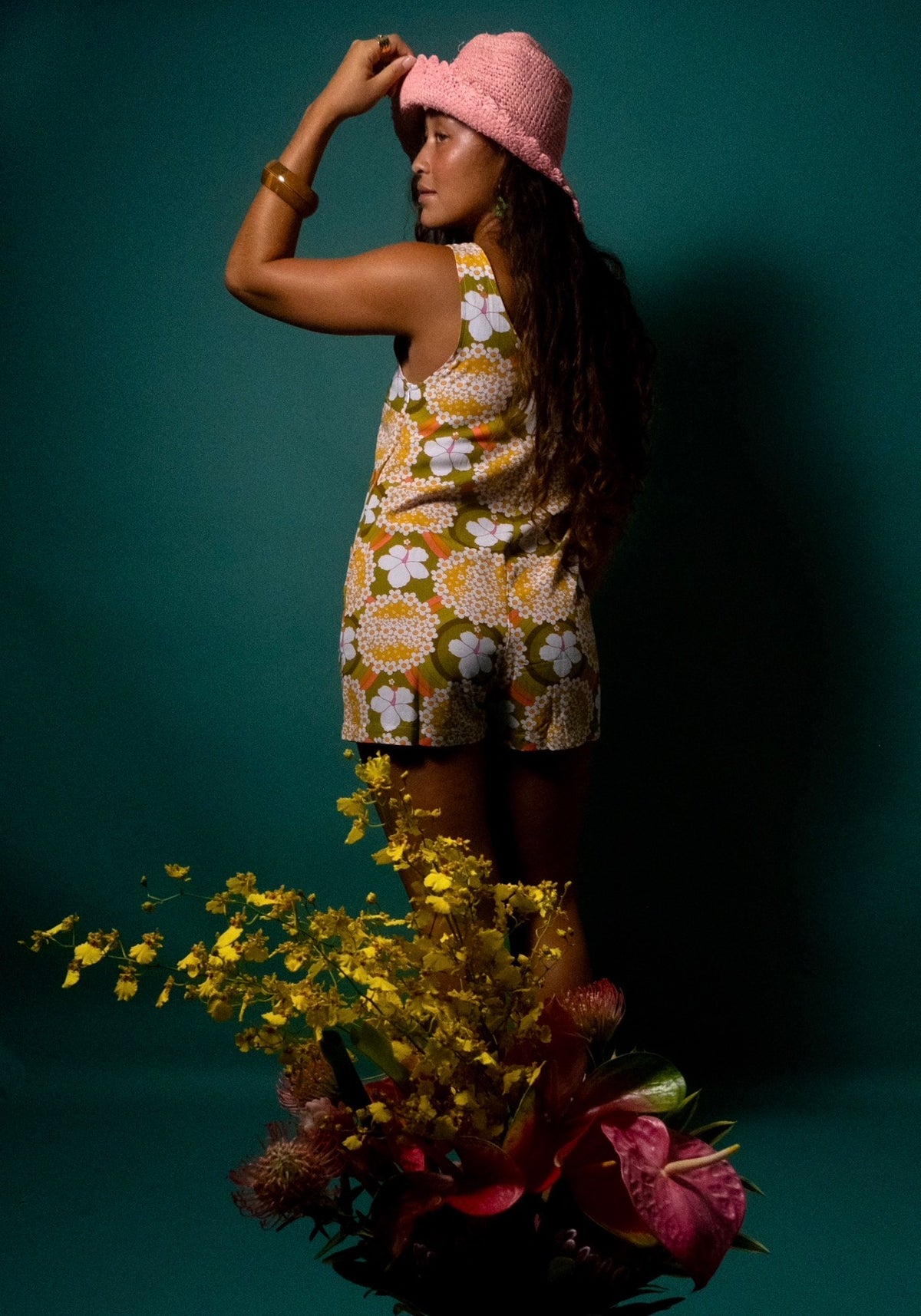 Patsy Romper in Hibiscus Halo
