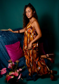 Maxi Rell Dress in Orange Mocha Swirl