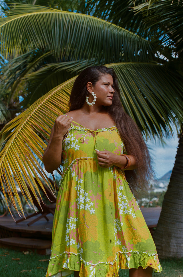 Remy Dress in Lime and Tangerine Dream