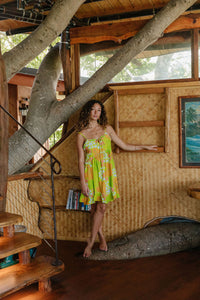 Remy Dress in Lime and Tangerine Dream