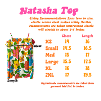 Natasha Top in Green Flower Boxes